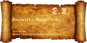Rechnitz Medárd névjegykártya